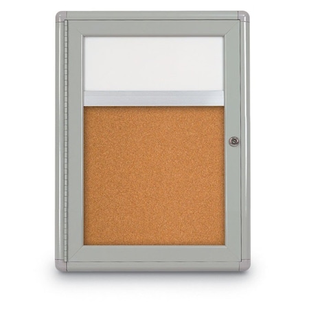 United Visual Products Single Door Radius Corkboard, 18"x24", Hea, UV7010RC-BLACKRC-BLACK UV7010RC-BLACKRC-BLACK